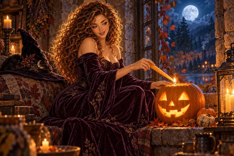 Nova and the Whispering Shadows of Autumn Twilight